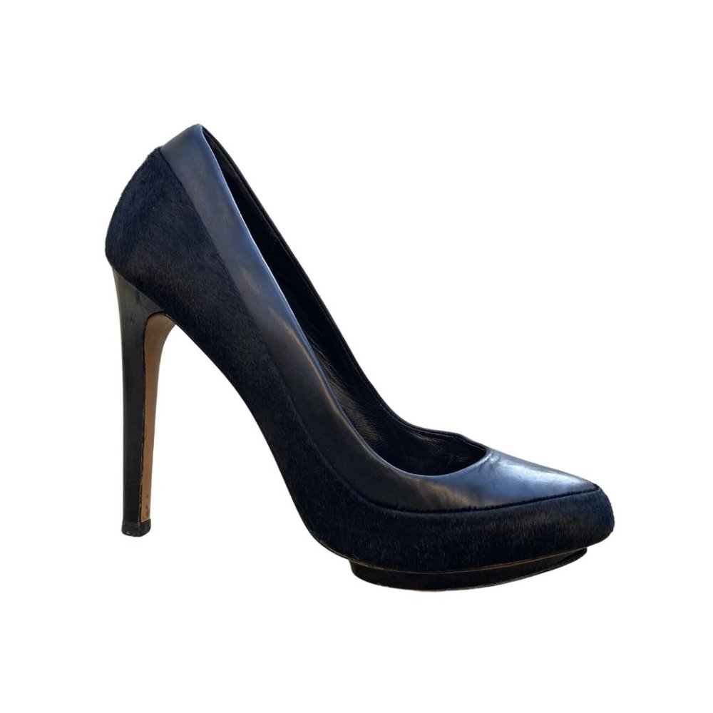 Badgley Mischka Leather & Calf Hair Stilettos - 10